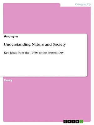 cover image of Understanding Nature and Society